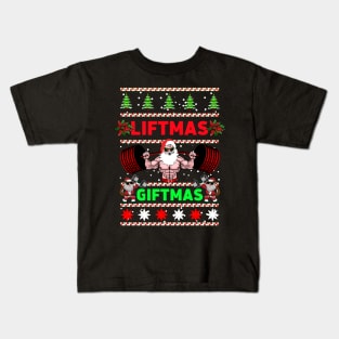 Santa Liftmas Giftmas Kids T-Shirt